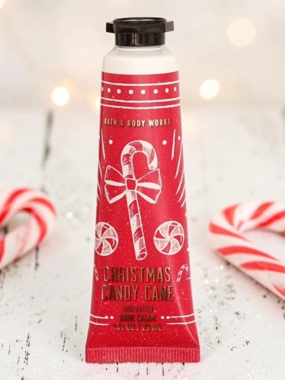 Bath & Body Works Red & White Christmas Candy Cane Hand Cream Tube